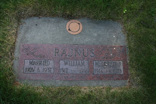William Rajnus and Mildred Rajnus Grave
