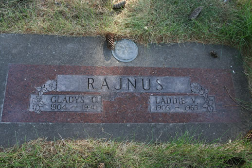 Gladys Rajnus and Laddie Rajnus Grave