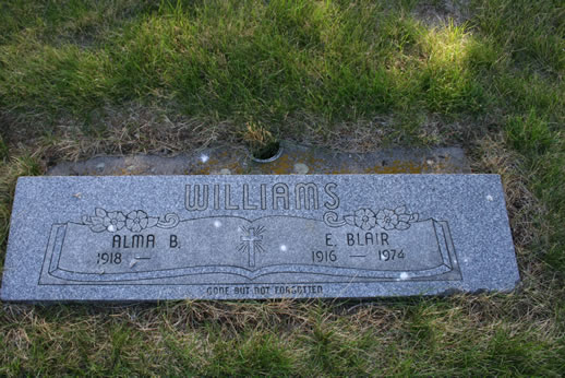 Alma Williams and E. Blair Williams Grave