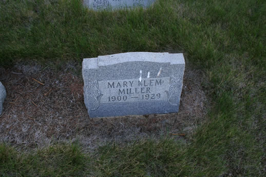 Mary Klem Miller Grave
