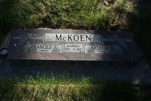 Frances McKoen and Arthur McKoen Grave