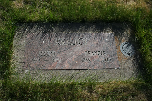 Joseph Krejci and Frances Krejci Grave