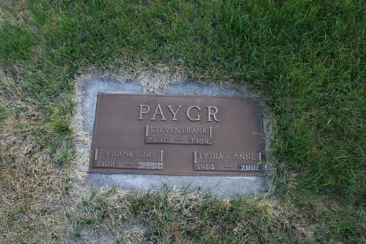 Steven Paygr, Frank Paygr and Lydia Paygr Grave