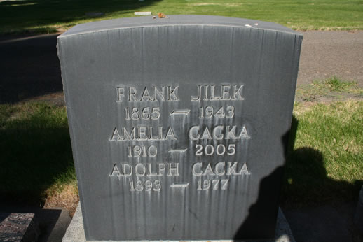 Frank Jilek / Amelia Cacka / Adolph Cacka Grave