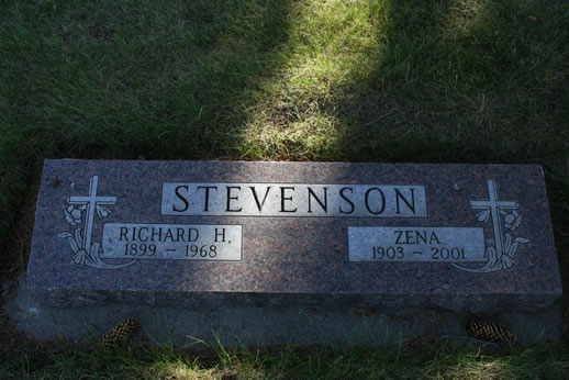 Richard Stevenson and Zena Stevenson Grave