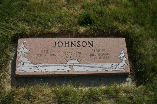 Alice Johnson and Stanley Johnson Grave