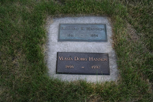 Richard Hannon and Vlasta Hannon Grave