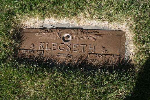 Eugene Klegseth and Irene Klegseth Grave