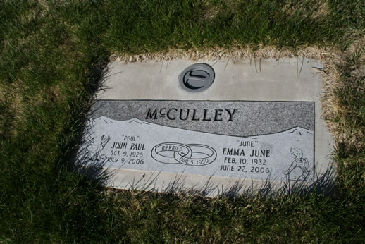 John McCulley and Emma McCulley Grave