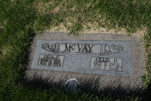Earl McVay and Lillie McVay Grave