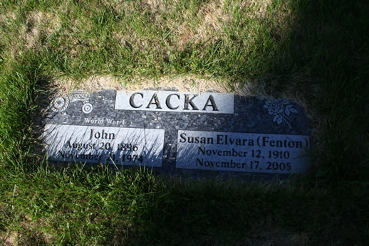 John Cacka and Susan Cacka Grave