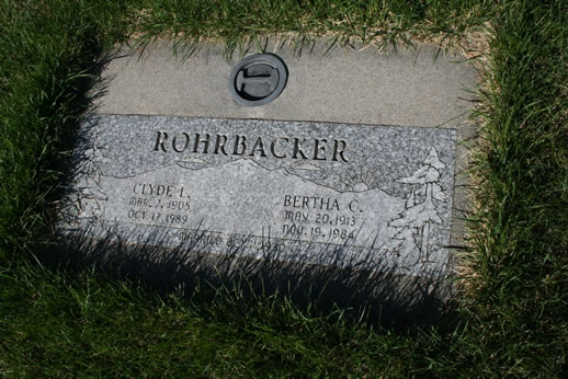 Clyde Rohrbacker and Bertha Rohrbacker Grave