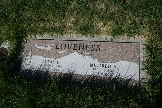 Loyal Loveness and Mildred Loveness Grave