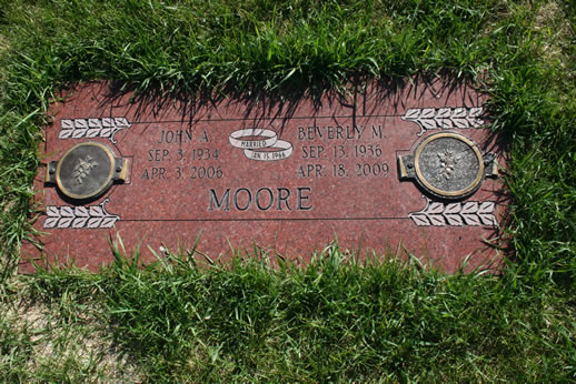 John Moore and Beverly Moore Grave