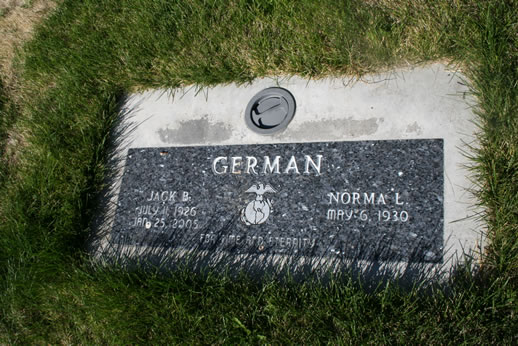 Jack German & Norma German Grave
