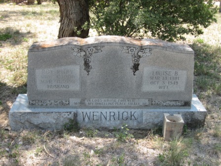 Roy Wenrick and Louise Wenrick Grave