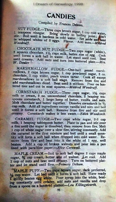 Piedmont Community Cookbook Recipes 1913