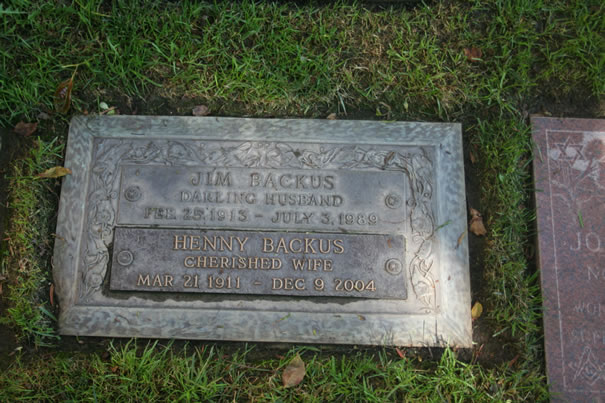 Jim Backus and Henny Backus Grave