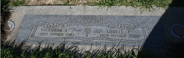 Frank Taylor and Lorell Taylor Grave